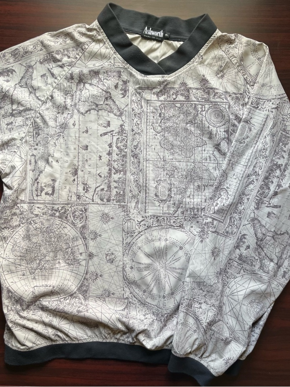 Vintage Ashworth Windbreaker AOP Globe PGA West Golf USA 90s Size XL Men’s